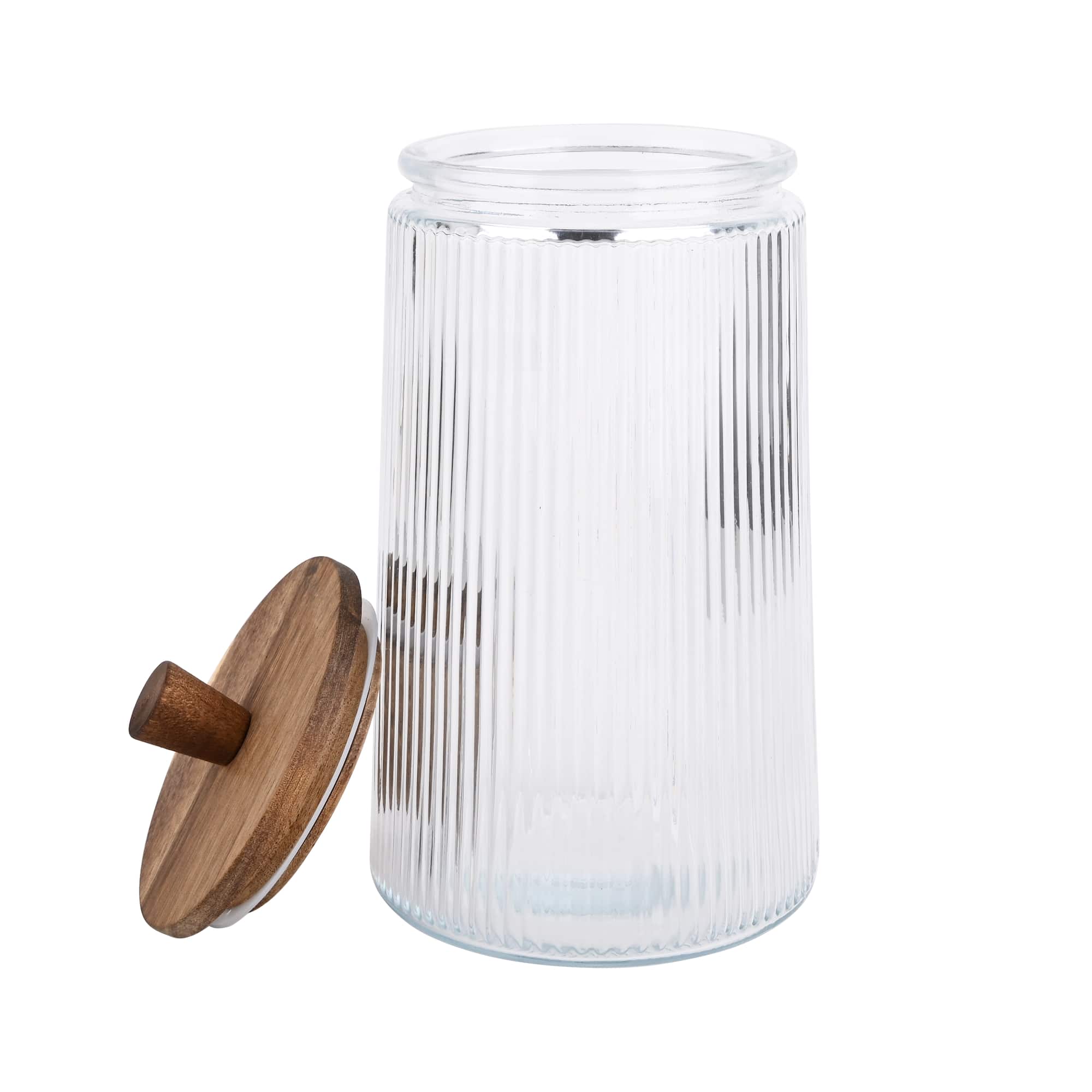 Ribbed Glass Jar with Lid by Ashland